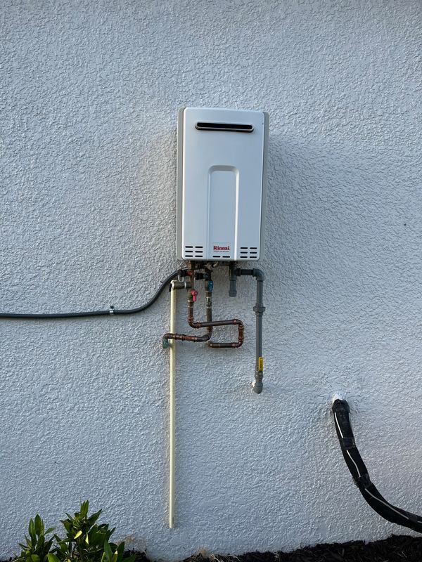 Exterior tankless water heater install